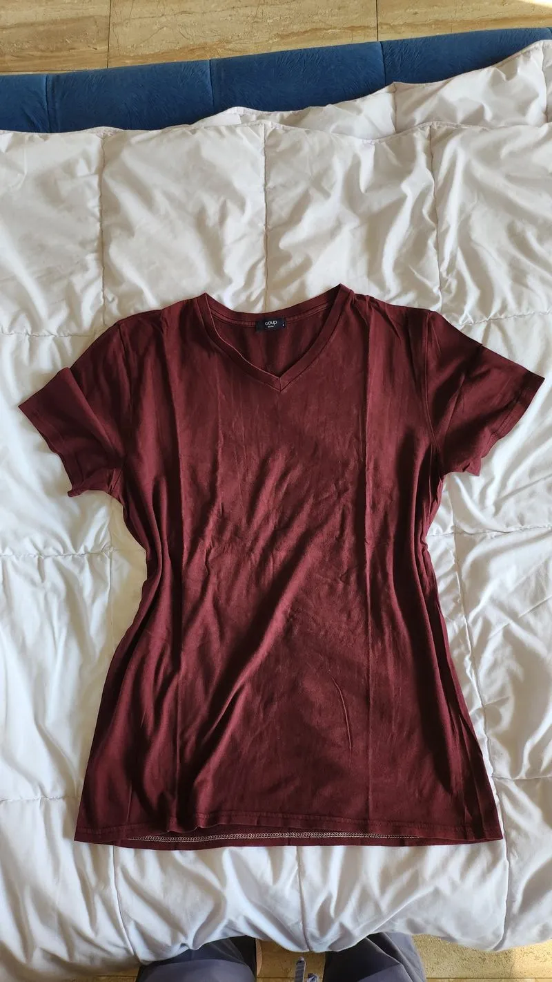 Korean Dark Red Mysterious Tee Baju Shirt photo 1