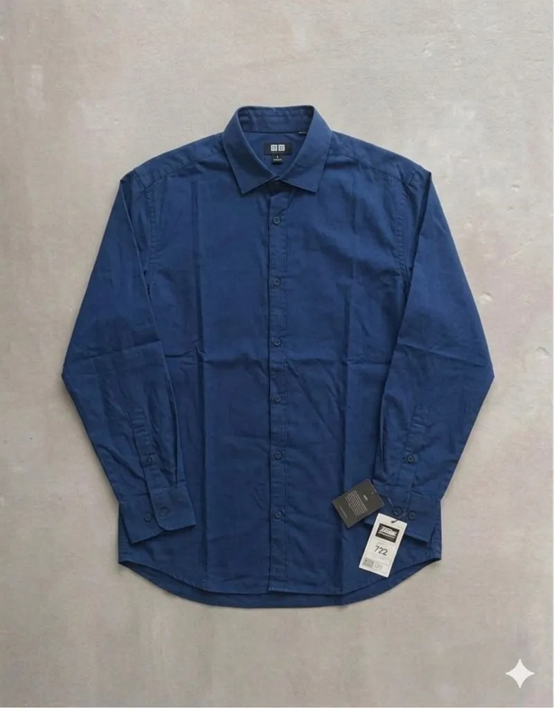 H&M Basic Easy Iron Formal Navy Shirt L/S photo 1