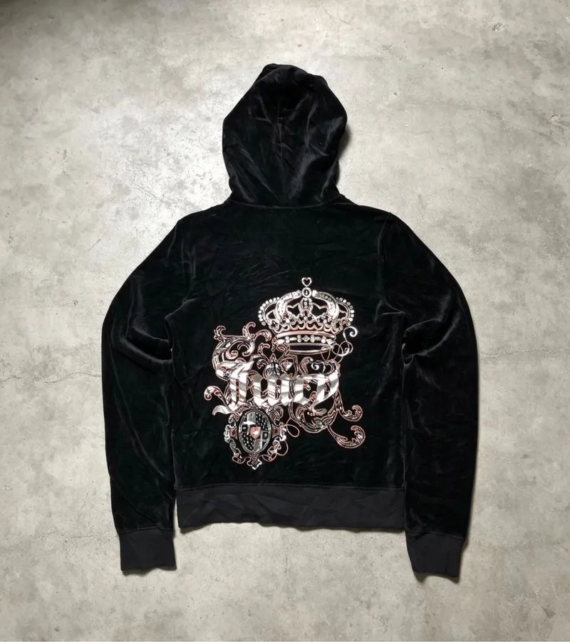 Y2K Juicy Couture Velvet Zip Hoodie   photo 1