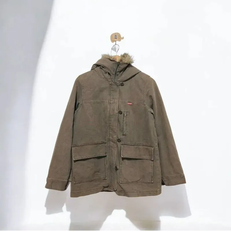 Earth Music & Ecology Brown Multipocket Parka Coat 

-  photo 1