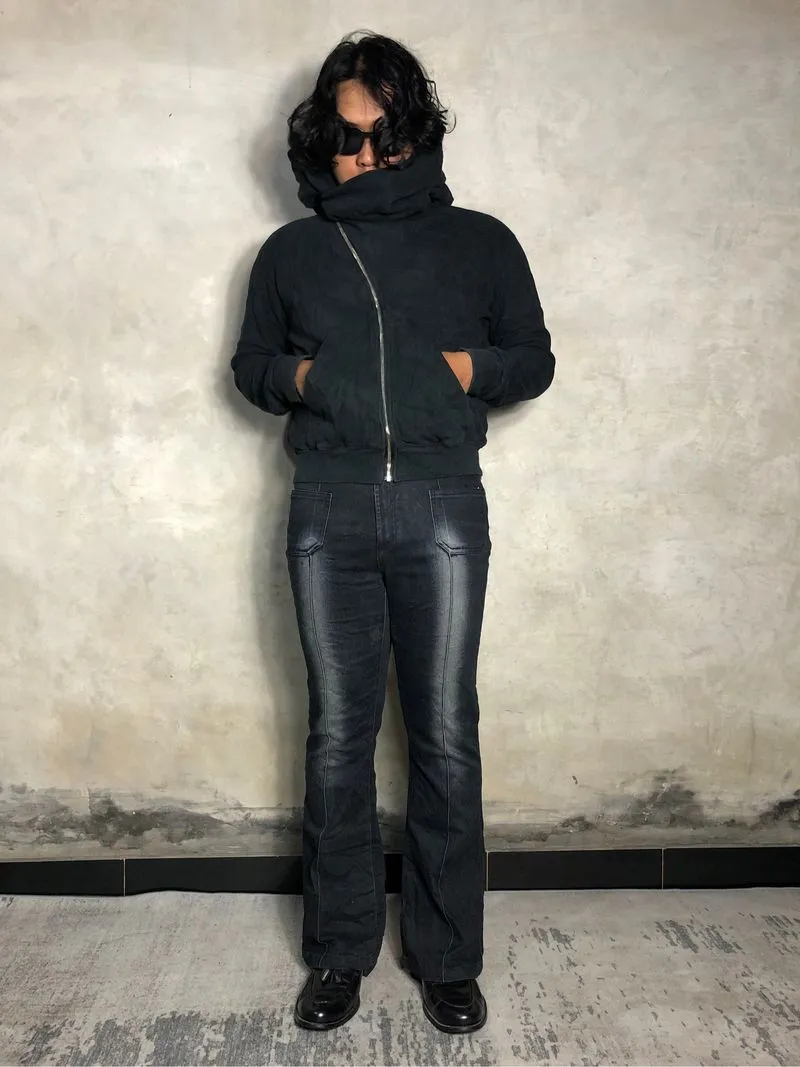 Asymmetrical Zip Oversized Hoodie like a Rick Owens 'Montain photo 1