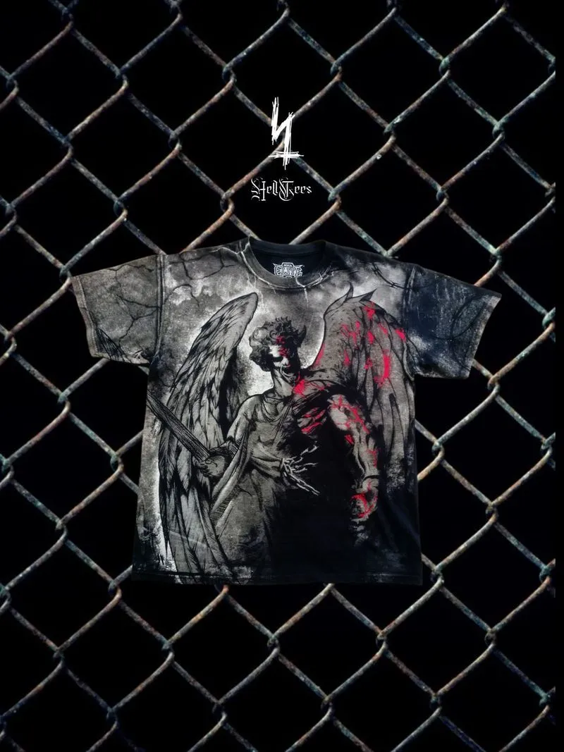 ⚜️ Y2K Rare MMA Elite "Angel Warrior" AOP Graphic Tee photo 1