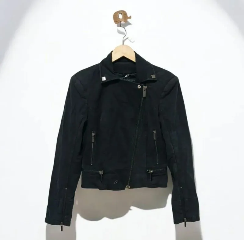 Karl Lagerfeld Black Denim Biker Jacket photo 1