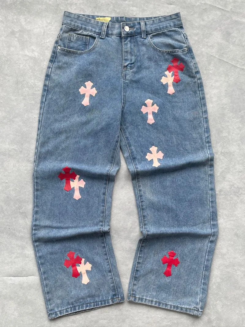 Painted blue Jeans chrome heart photo 1
