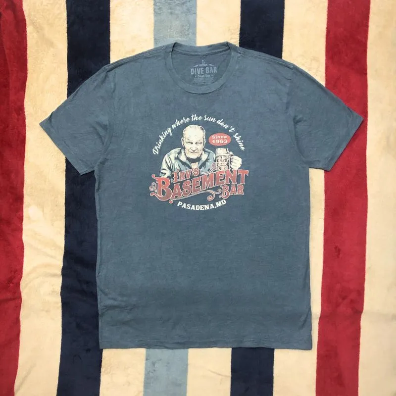 Vintage Dive Bar Shirt Club Irv’s Basement Bar T-Shirt photo 1