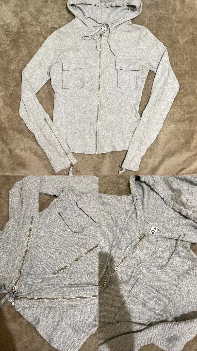 zipper crop knit tebal photo 1