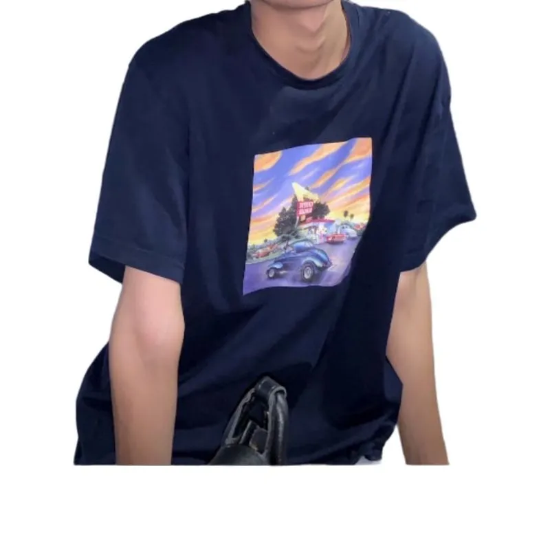 Casual T-shirt Pria navy photo 1