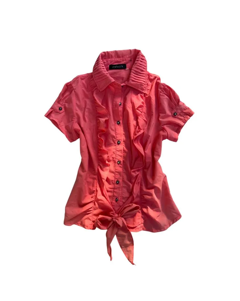 pink coral kiss top. kemeja y2k, kemeja pink 2000s photo 1