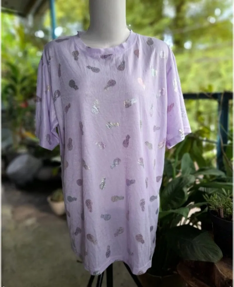 Rp. 15rb 🍊Kaos karet ungu bahan stretch oversize photo 1