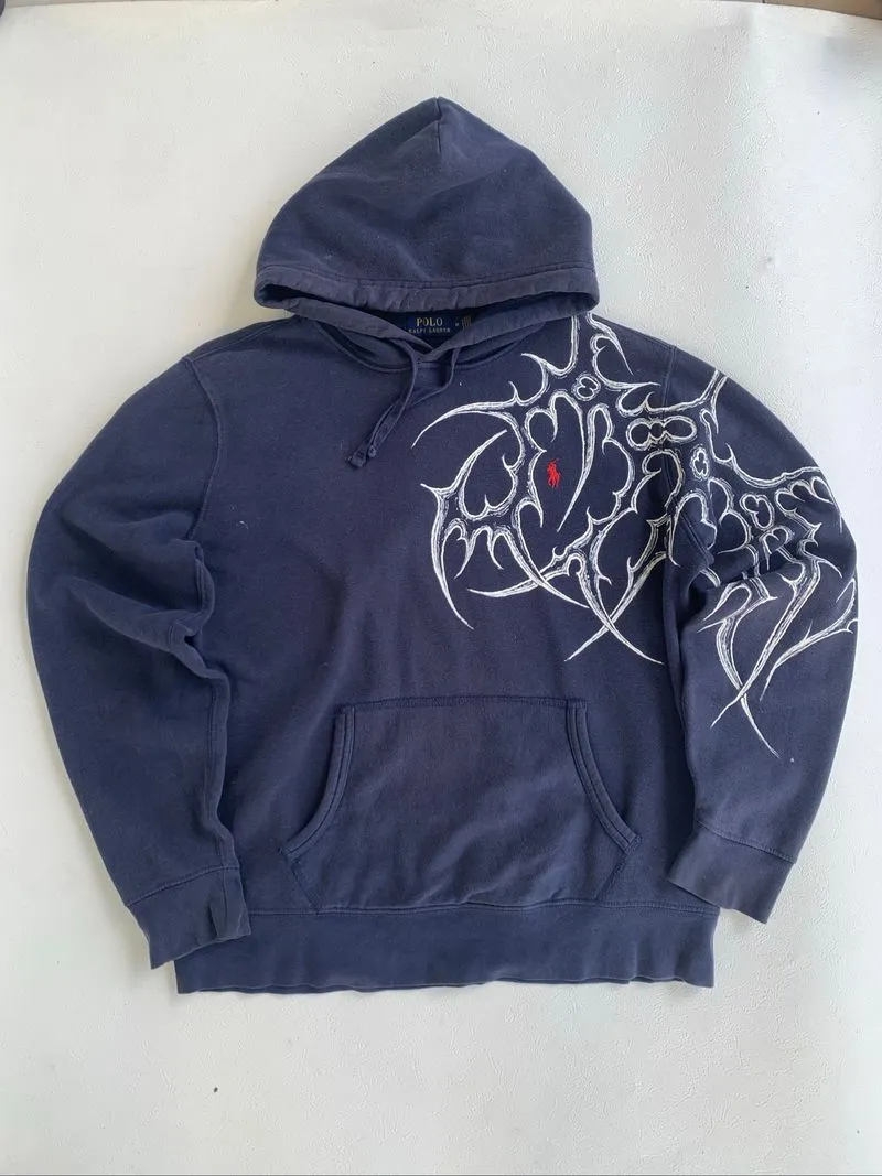 custom hand painting hoodie polo ralph lauren  photo 1
