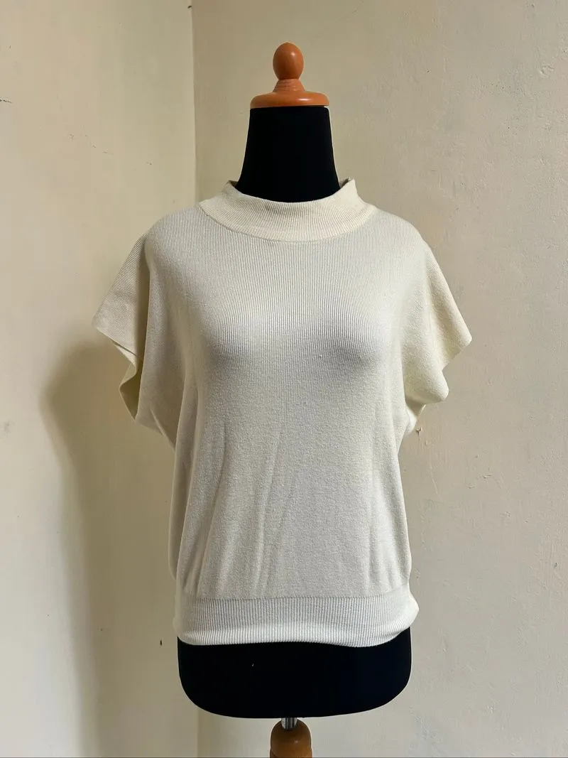 Turtleneck Butter Yellow Knit Top photo 1