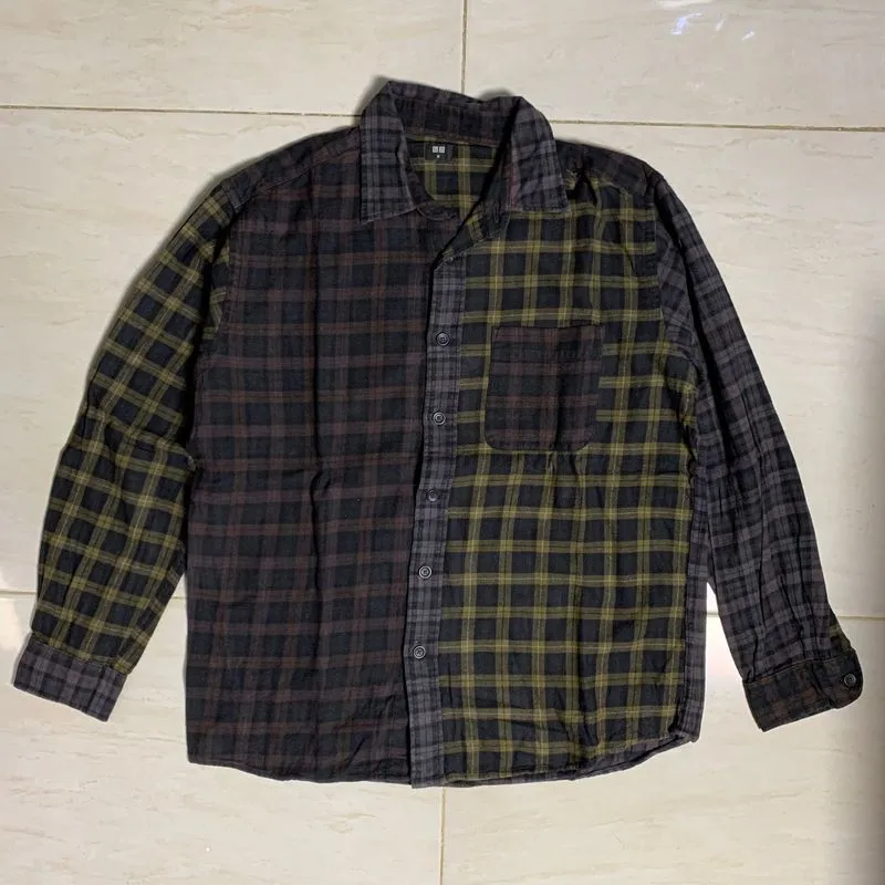 Uniqlo Longsleeve Flannel Two color dark, M - Kemeja Flannel photo 1