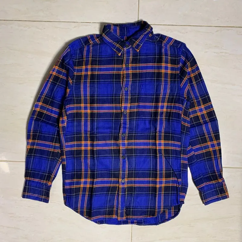 Uniqlo Longsleeve Flannel Blue S - Kemeja Flannel photo 1