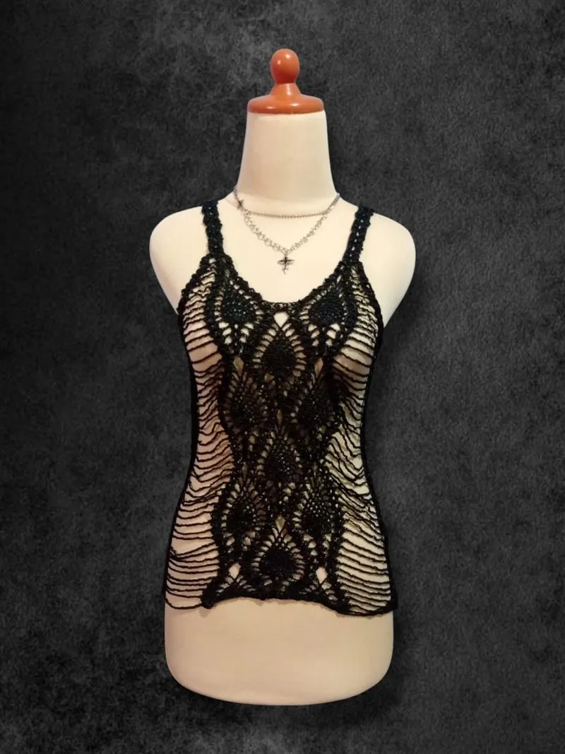 soft grunge crochet lace tank top photo 1