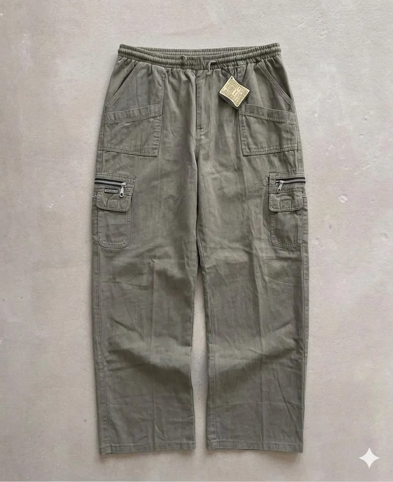 Unbrand Relaxed Olive Loose Pants photo 1