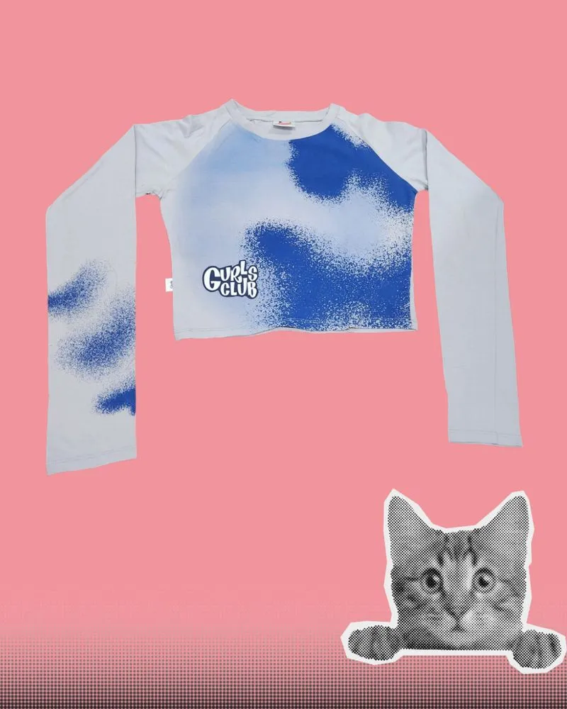 Gurlsclub fitted longsleeve | crop top longsleeve biru photo 1