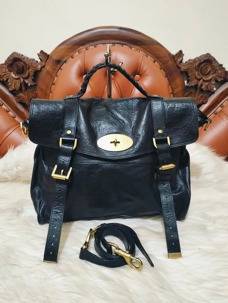 Mulberry Black Leather Satchel Bag photo 1