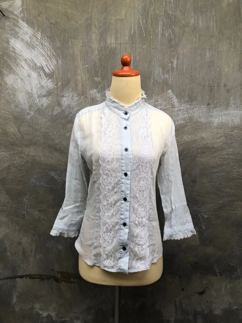 Tornado Mart Y2K Avant Garde Shirt Wanita white photo 1