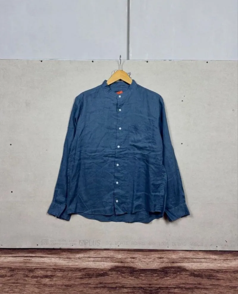 uniqlo linen stand collar shirt #FBSH165 photo 1