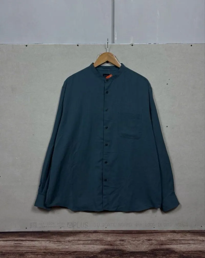 green label relaxing basic stand collar shirt #FBSH144 photo 1