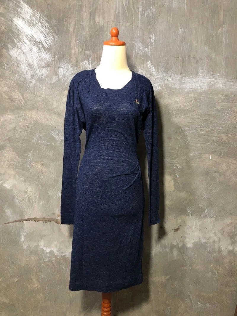 Vivienne Westwood Vintage Avant Garde Maxi dress Wanita navy photo 1