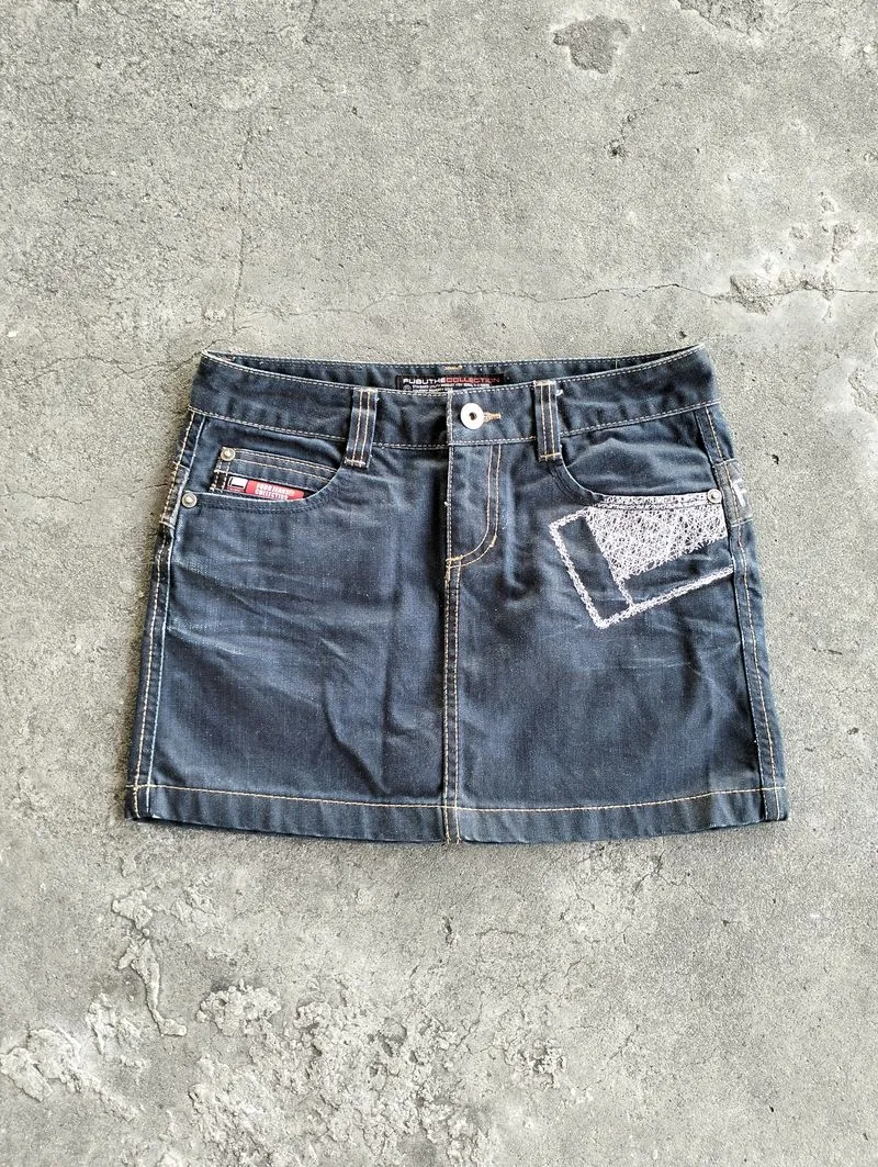 FUBU Y2K Avant Garde Mini skirt Wanita navy photo 1