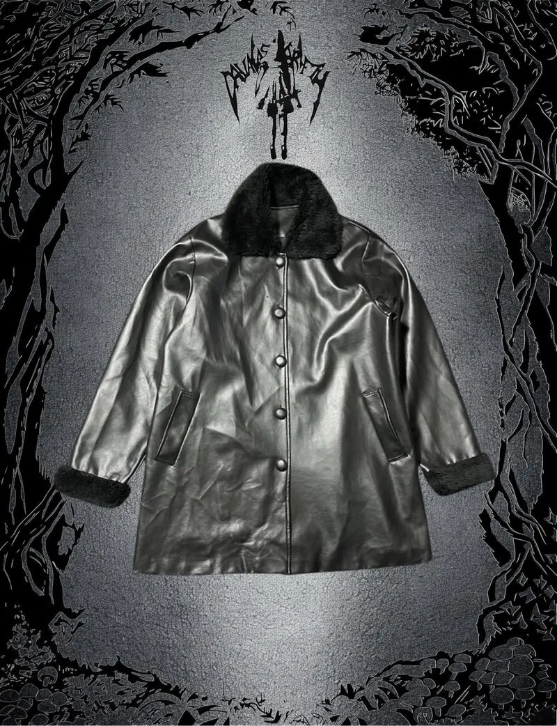 ✮ Vintage Long Leather Synthetic Jacket ✮ photo 1