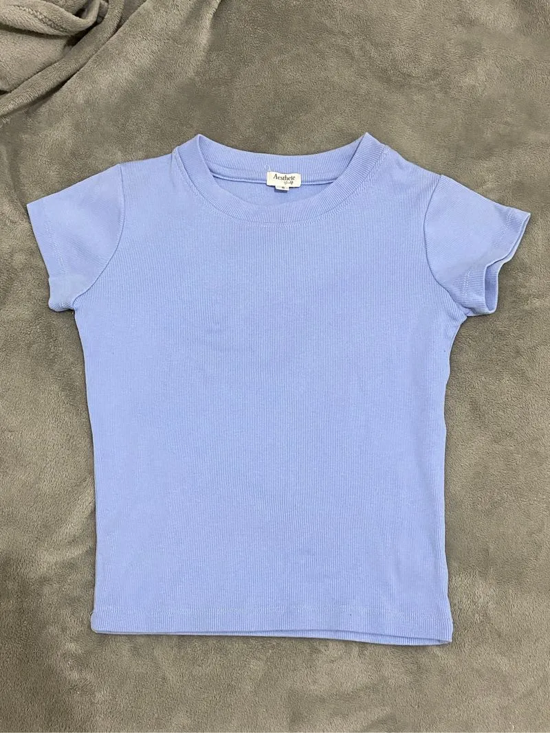 fitted top / rib basic shirt / baby tee photo 1