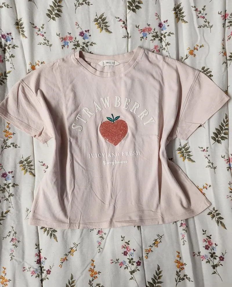 BRANDED Mango Strawberry Pink Fit Crop Tee  photo 1