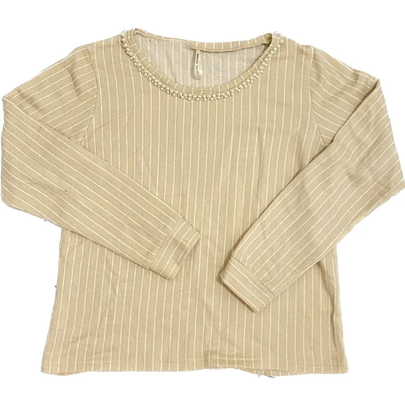 Minimalist Casual Sweater Wanita tan cream photo 1