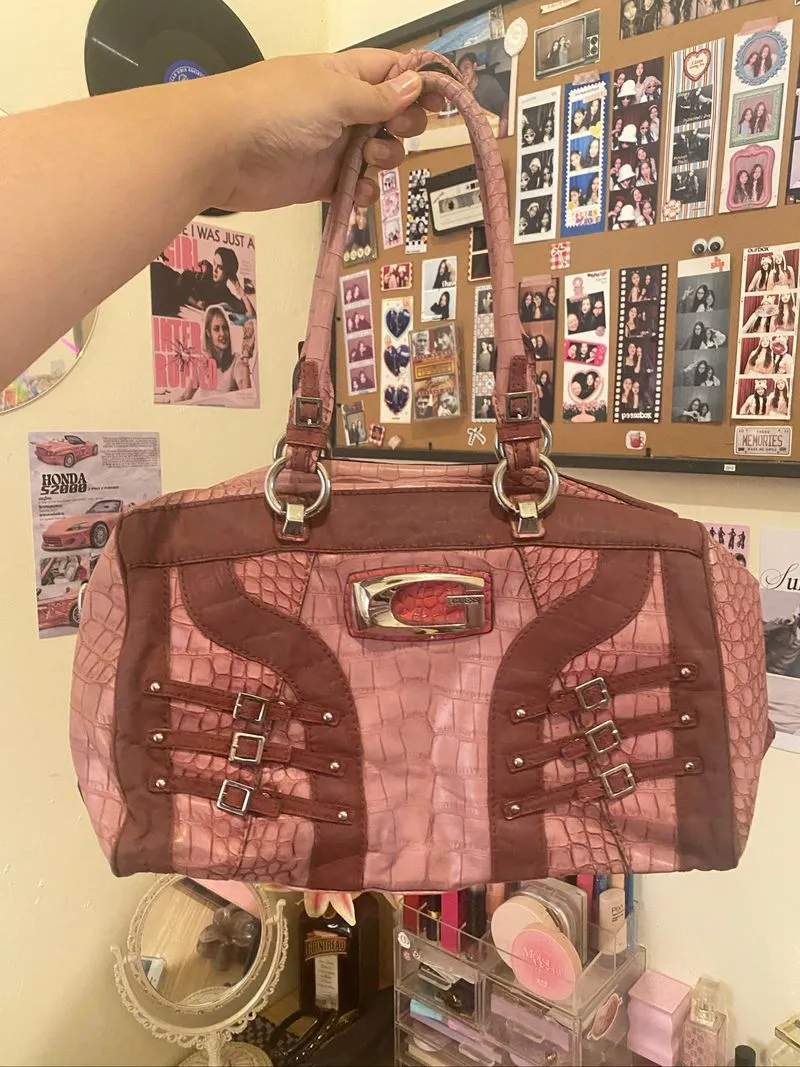 Guess vintage Y2k croco pink good condi photo 1