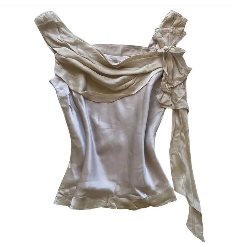 Vintage Y2K Blouse Wanita gray photo 1