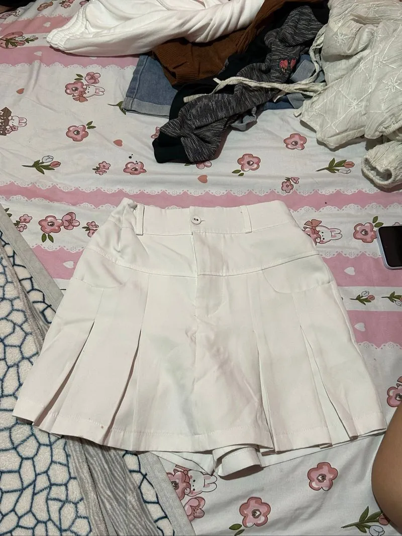 Skort Pleated Cream Korean Style photo 1