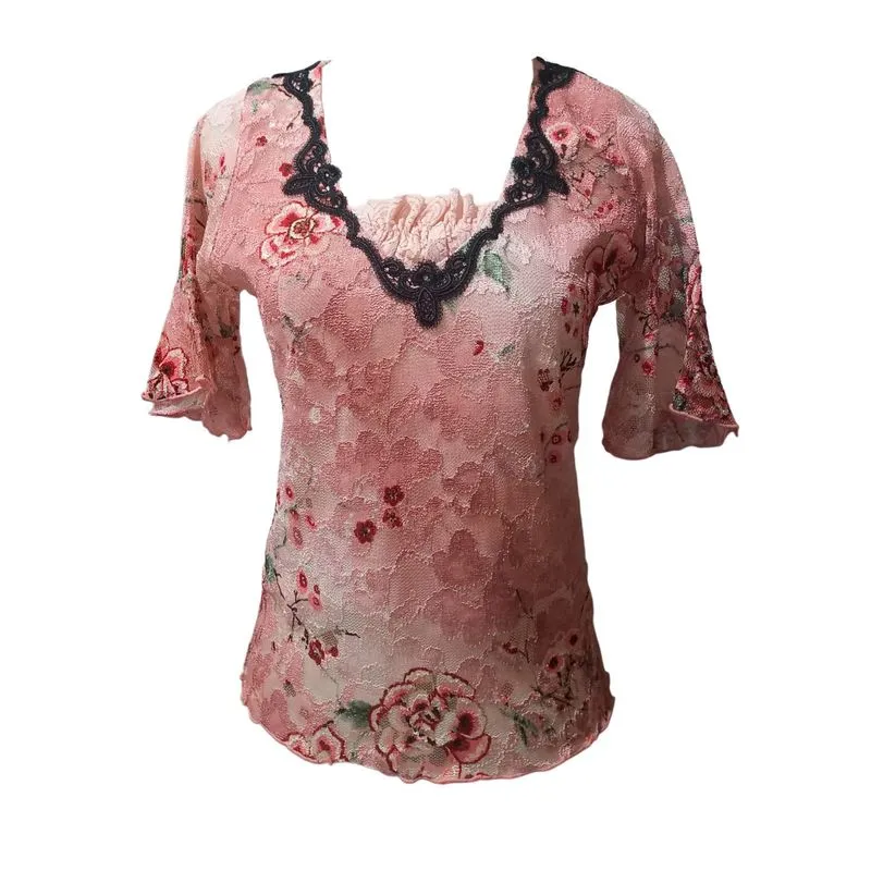 Pink lace top photo 1