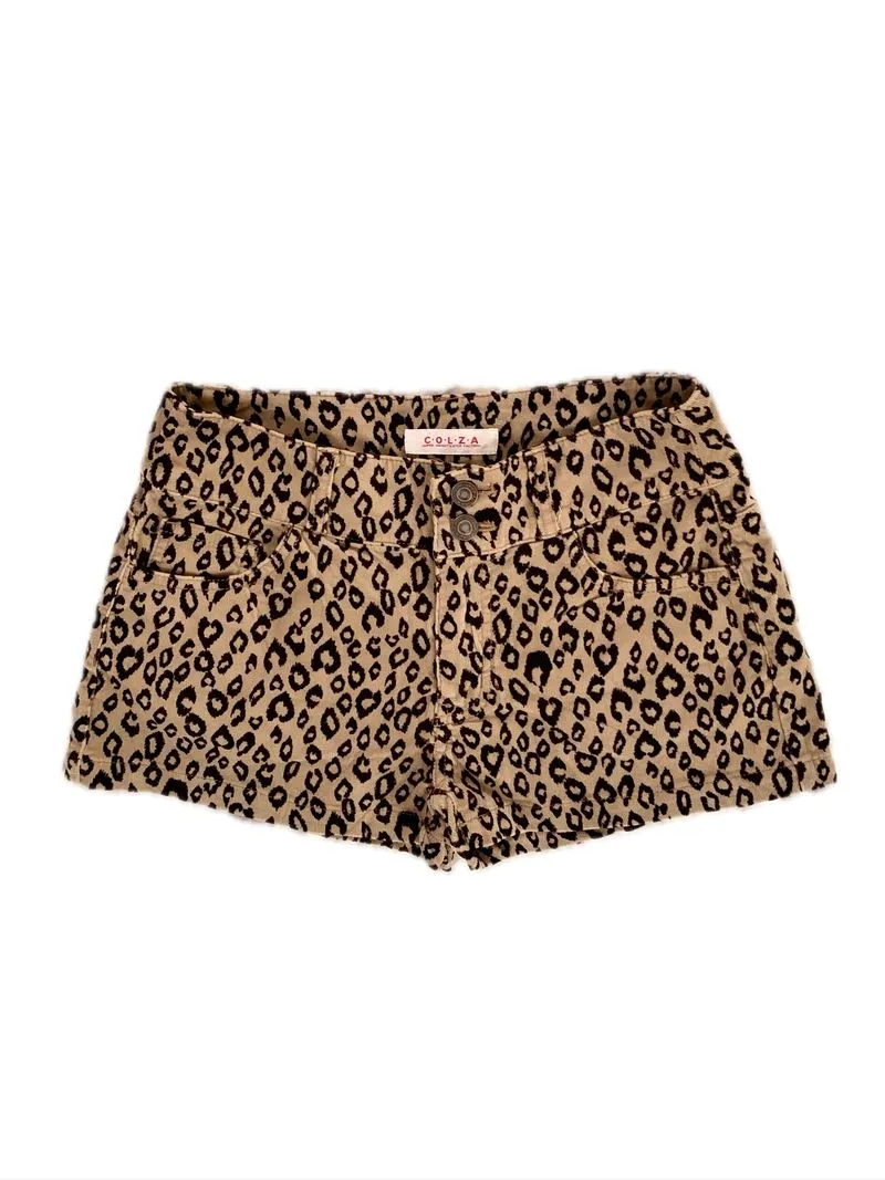 mid rise leopard print shorts - y2k animal photo 1