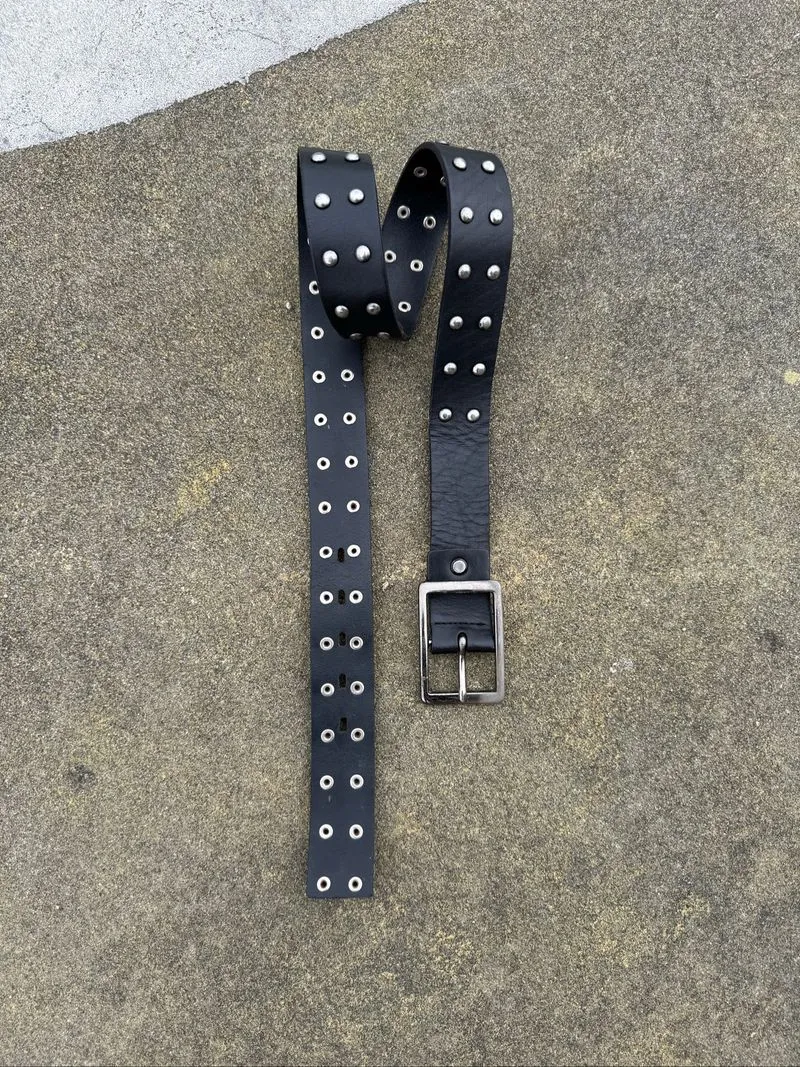 Studded Leather Belt Feera Giazzi With One Prong photo 1