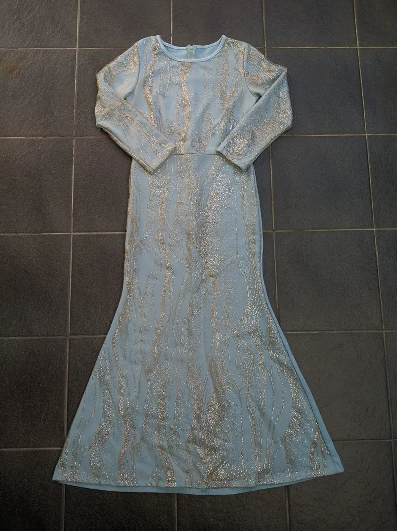 Casual Summer dress Wanita gold blue photo 1