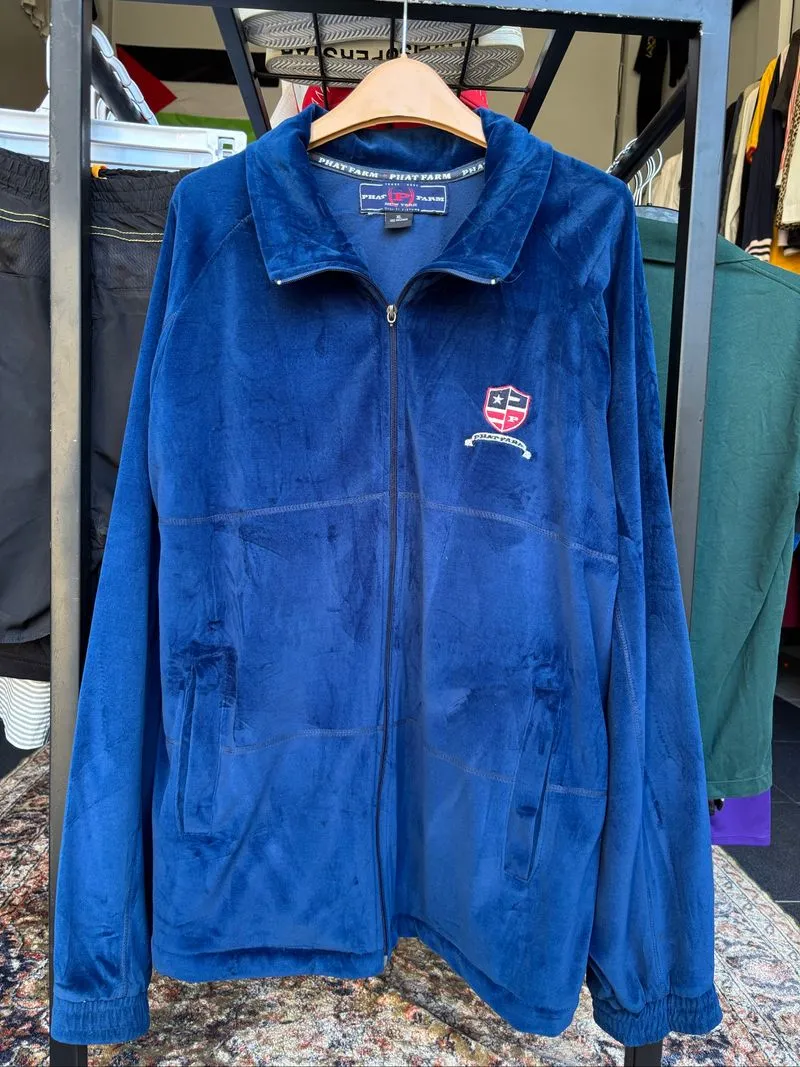 Vintage Phat Farm Velvet Suede Track Jacket  photo 1