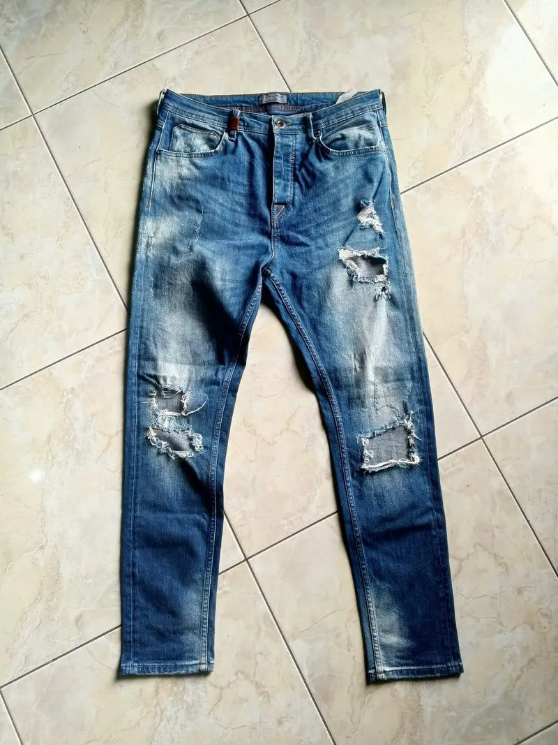 Zara Man Slim Fit Ripped Denim Pants photo 1