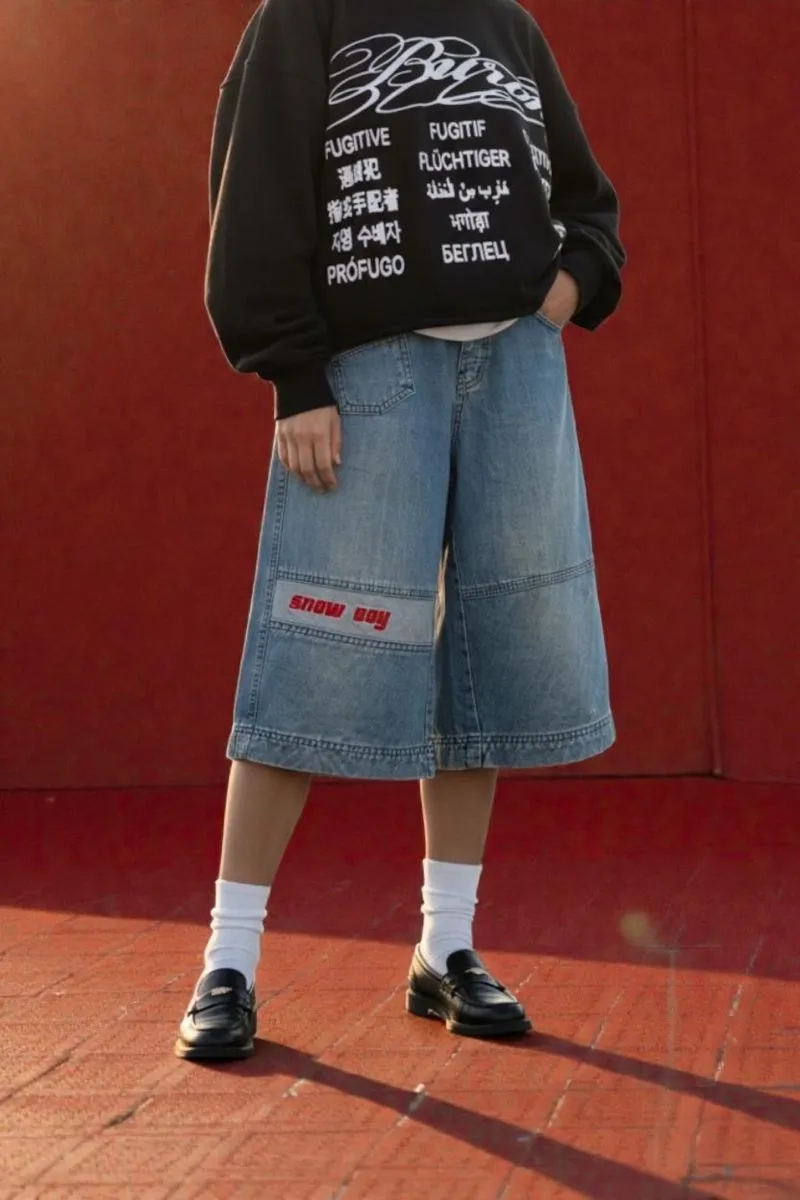 Y2k big and multi pocket jhorts baggy doubleknee faded wash  photo 1
