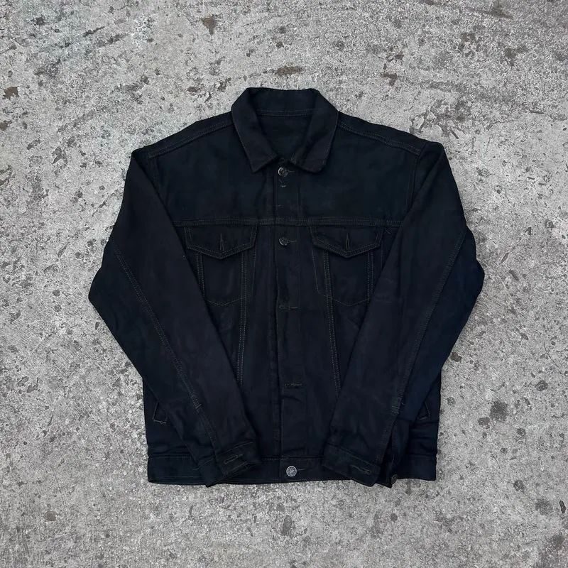 Vintage Reworked Denim jacket Pria black photo 1