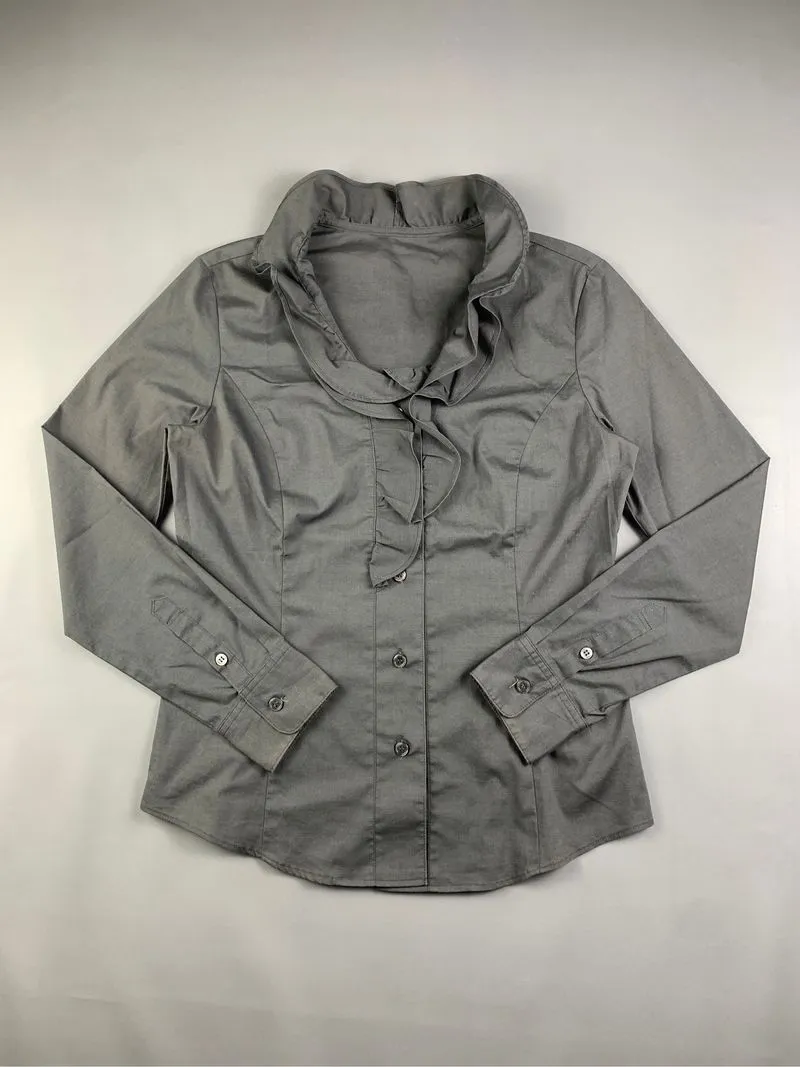 Allure de Elle Charcoal Ruffle Shirt (M) photo 1