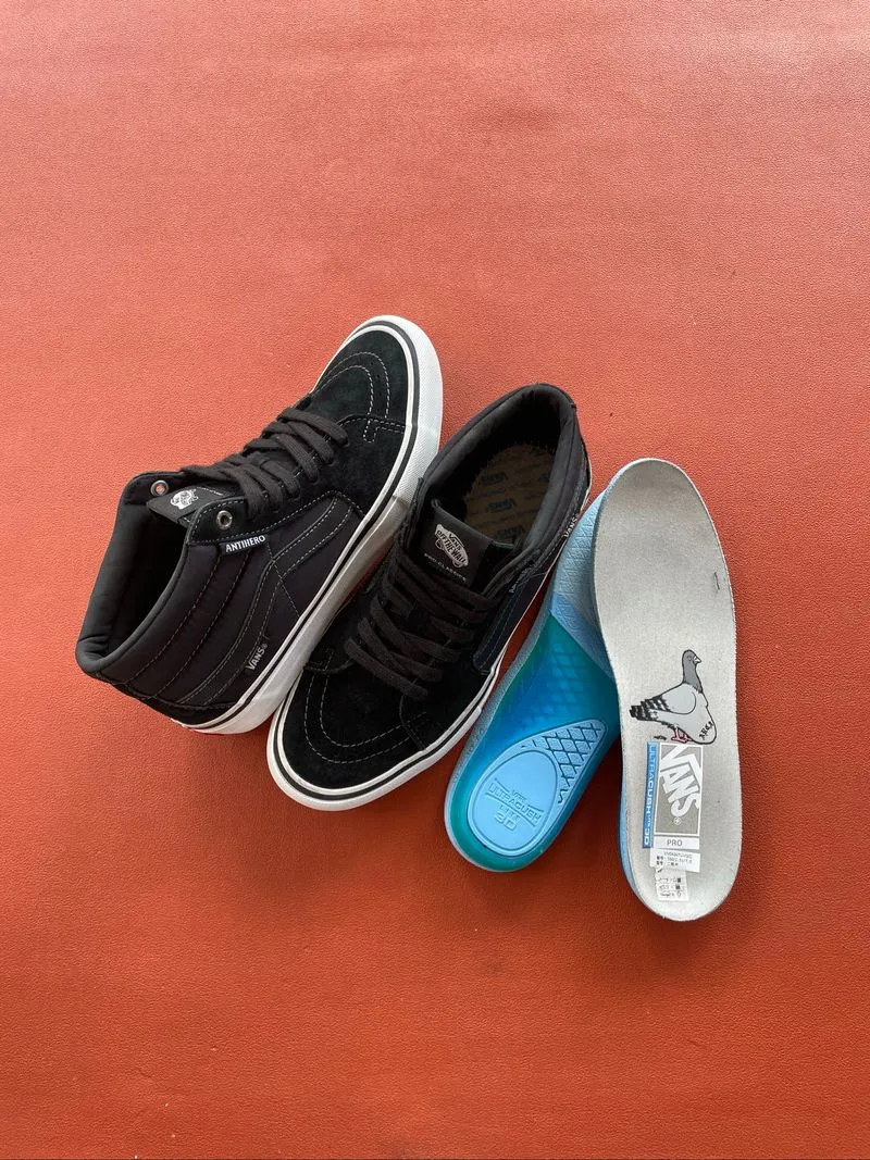 anti hero x vans sk8 mid pro black photo 1