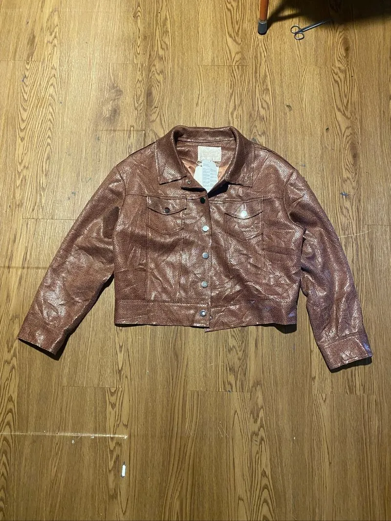 BNWT trucker leather jacket sintetis photo 1