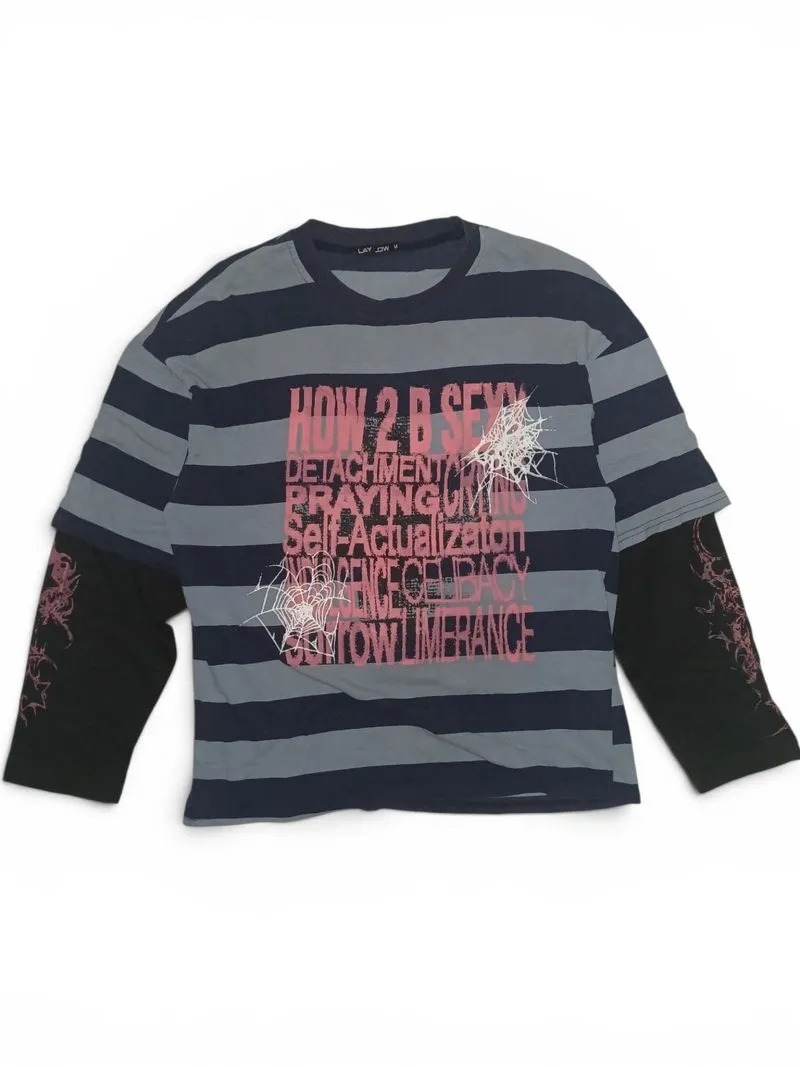 Kaos reworked double long sleeve y2k poem photo 1