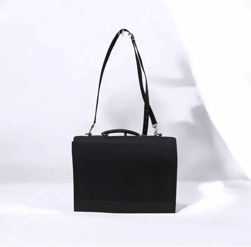 Carven Paris Mens Black Nylon & Genuine Leather Briefcase Ba photo 1