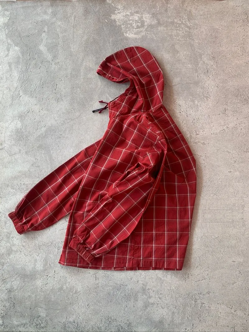 Plaid Jacket Y2K Streetwear Vintage Red photo 1