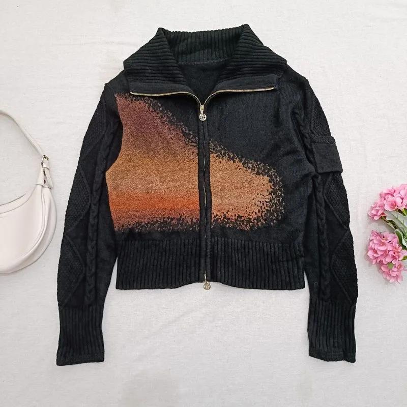 LIE SANGBONG Like New Gothic Grunge Double Zipper Knit Jacke photo 1