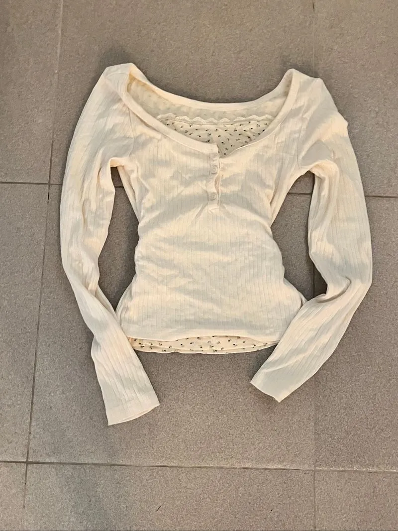 coquette Layered Long Sleeve henley+cami photo 1