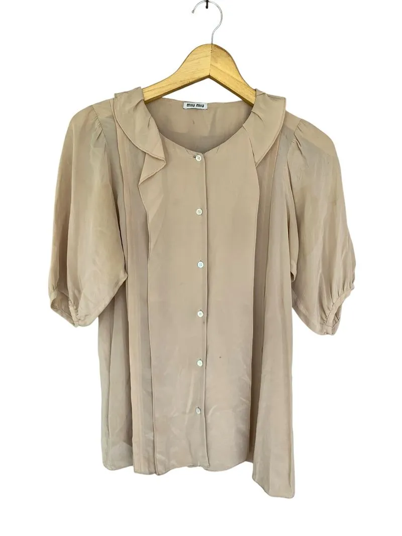 vintage Miu Miu Ruffled Peter Pan Collar Silk Blouse photo 1